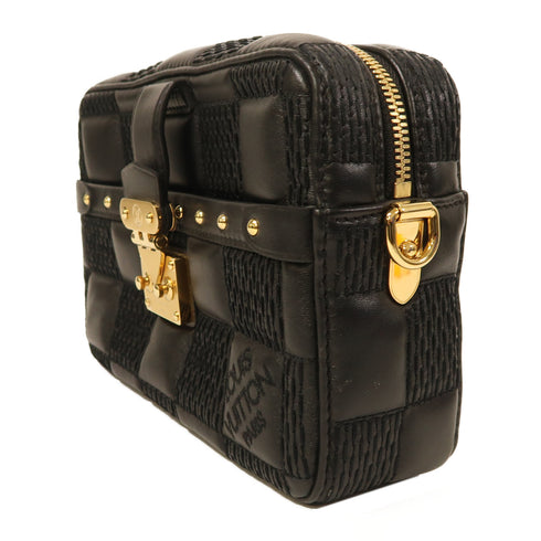 LOUIS VUITTON LV GHW Troca PM Shoulder Bag M59116 Lambskin Leather Black