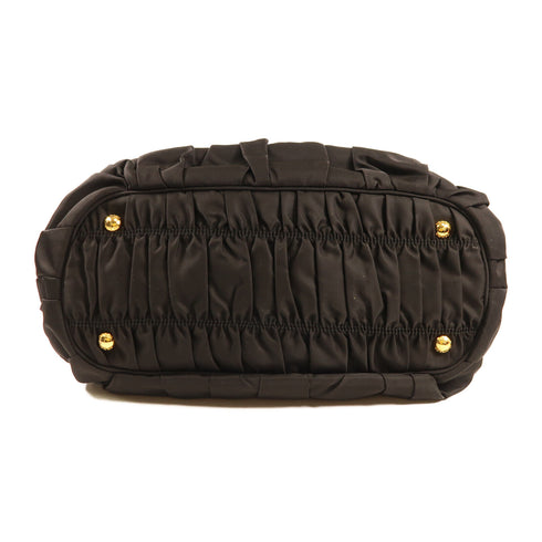 PRADA GHW Gauffre Tote 2 Way Bag Nylon Black