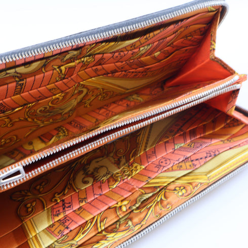 HERMES PHW Silk In Classic Long Wallet Veau Epsom Leather Grey