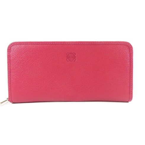 LOEWE SHW Long Round Wallet Calfskin Leather Red