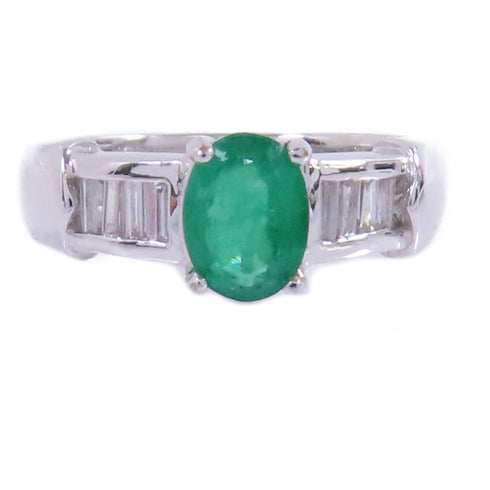 JEWELRY Emerald Ring US#4.75 18K White Gold