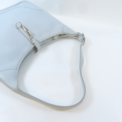 HERMES PHW Trim 35 Shoulder Bag Taurillon Clemence Leather Blue Bleu Glacier