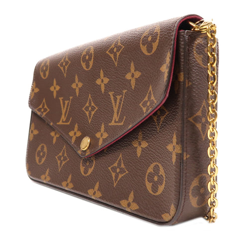 LOUIS VUITTON LV GHW Felicie Pochette Chain Shoulder Bag M51221 Monogram Brown