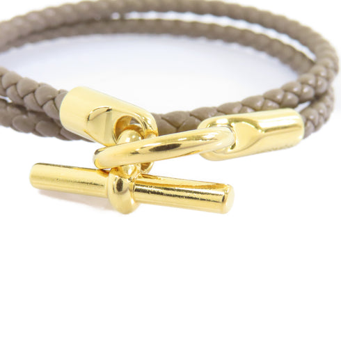 HERMES Roulis Bracelet Accessories Veau Swift Leather Metal Etoupe