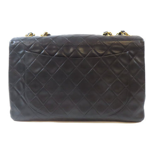 CHANEL Quilted CC GHW Chain Shoulder Bag Lambskin Leather Black v2