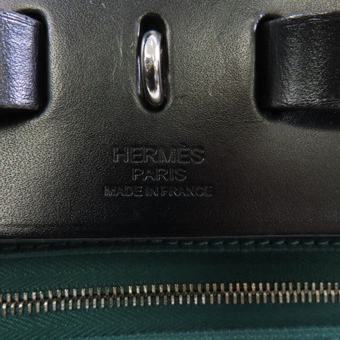 HERMES PHW Herbag PM 2 Way Shoulder Bag Canvas Green