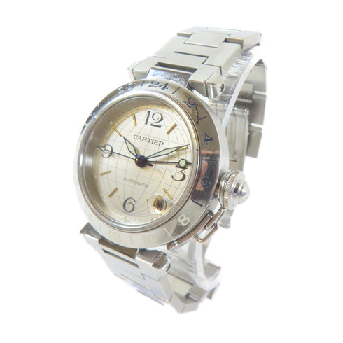CARTIER Pasha C Automatic Wristwatch W31029M7 Stainless Steel White #14cm