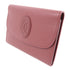 CARTIER GHW Card Case Calfskin Leather Bordeaux Color