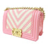 CHANEL CC GHW Boy Chanel Chain Shoulder Bag Lambskin Leather Canvas Pink White