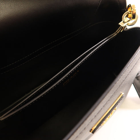 PRADA GHW 2 Way Shoulder Bag Handbag 1BA286 Calfskin Leather