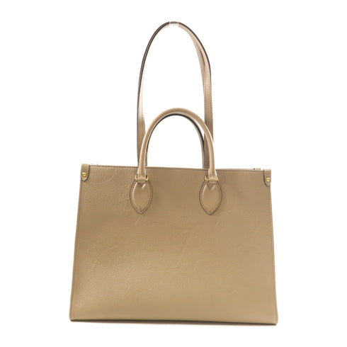 LOUIS VUITTON LV GHW On The Go MM 2 Way Shoulder Bag M45607 Empreinte Turtledove