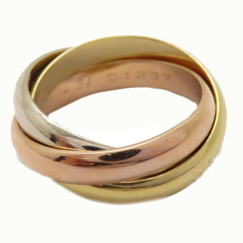 CARTIER Trinity Ring B4234200 18K Yellow White Pink Gold US#6.75 Cartier#54