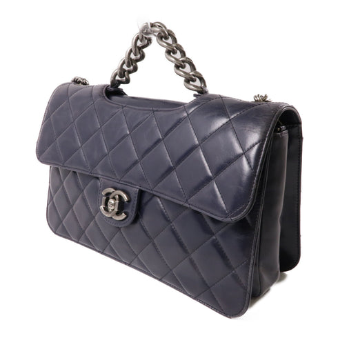 CHANEL CC SHW 2 Way Chain Shoulder Bag Calfskin Leather