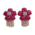 Fine Jewelry Ruby Diamond Earrings 18K White Gold