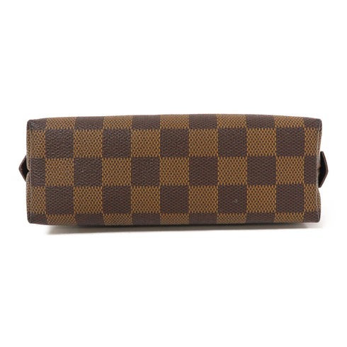 LOUIS VUITTON LV GHW Cosmetic Pouch PM Clutch N47516 Damier Ebene Brown