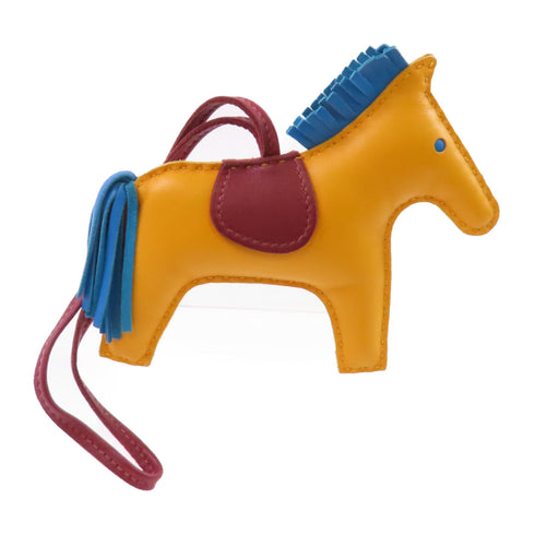HERMES Rodeo MM Charm Swift Leather Yellow Blue