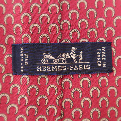 HERMES Tie Ties Silk Pink