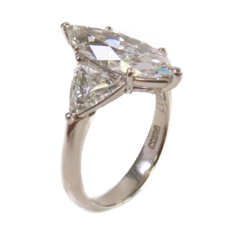 Fine Jewelry 3.017ct/0.612ct Diamond Ring US#6 PT900 Platinum