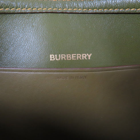 BURBERRY GHW Shoulder Bag Calfskin Leather Green