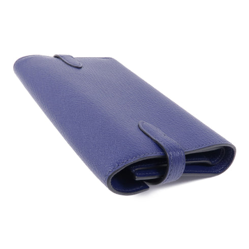 HERMES GHW Kelly Wallet Chevre Leather Bleu Encre Blue