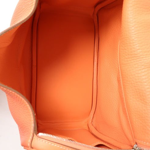 HERMES PHW Lindy 26 2 Way Bag Clemence Leather Pink Orange
