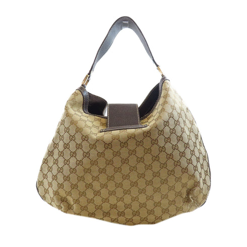 GUCCI GG GHW Shoulder Bag 364834 Canvas Leather Brown
