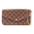 LOUIS VUITTON LV GHW Felicie Pochette Chain Shoulder Bag N63032 Damier Brown