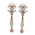 CHANEL CC Earrings C22s Matel Pink/Gold