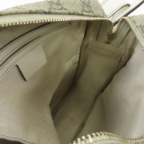 GUCCI GG GHW Shoulder Bag 233268 Coated Canvas White