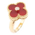 Van Cleef & Arpels Vintage Alhambra Ring#50 US#4.5 JA981772 18K YG Carnelian