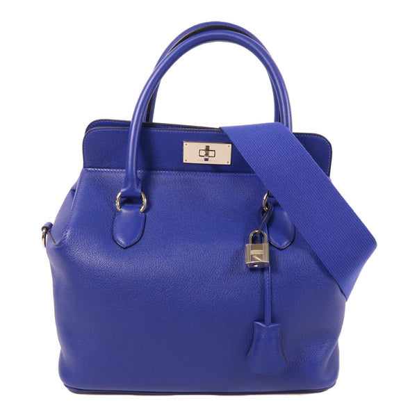 HERMES SHW Toolbox 26 2 Way Shoulder Bag Evercolor Veau Swift Bleu Electrique