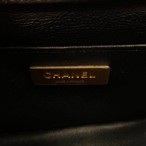 CHANEL CC GHW Chain Shoulder Lambskin Leather Black