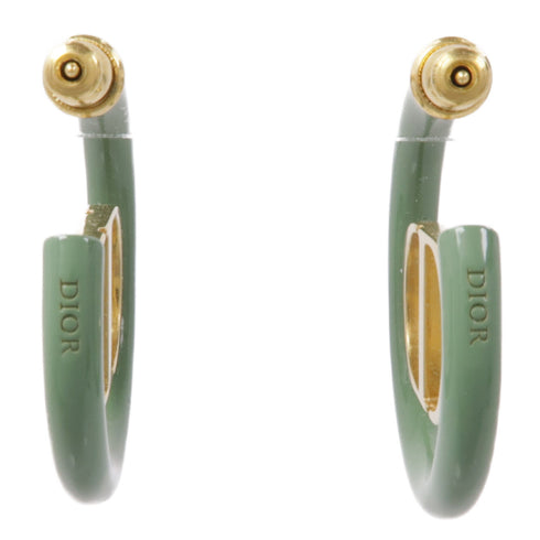 Christian Dior CD Earrings Metal/PVC Green/Gold