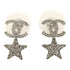 CHANEL CC Earrings Metal Silver