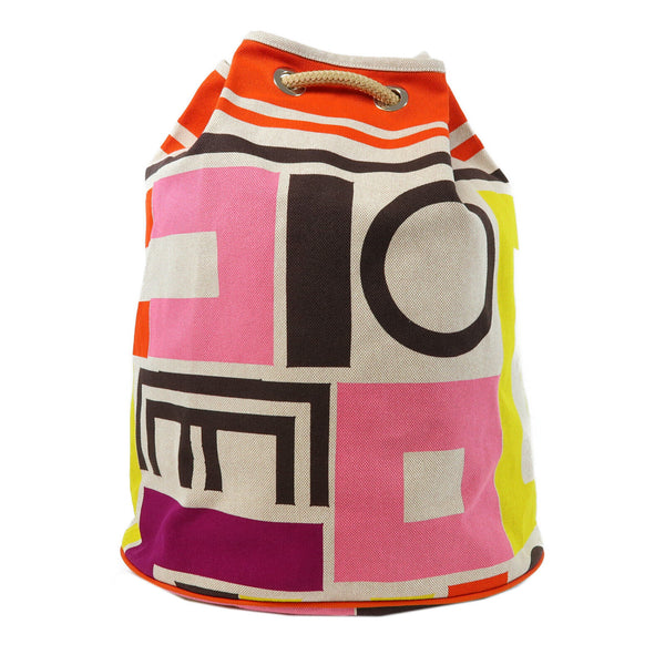 HERMES PHW Carre Taquin Shoulder Bag Canvas Multicolor