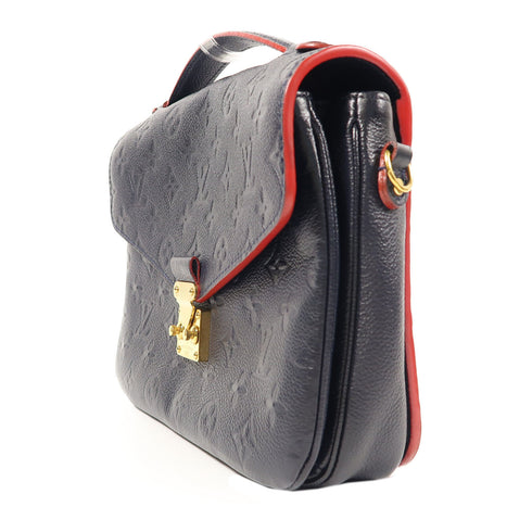 LOUIS VUITTON LV GHW Pochette Metis 2 Way Bag M44071 Monogram Empreinte Navy v1