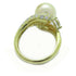 FINE JEWELRY 11.4mm Pearl 0.29ct Diamond Ring 18K Yellow Gold US#6.5