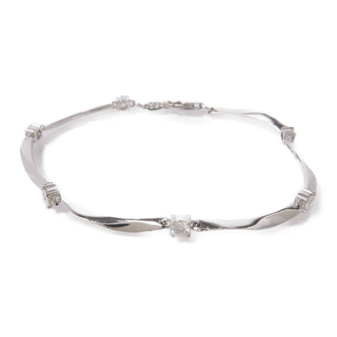 JEWELRY Diamond Bracelet 18K White Gold