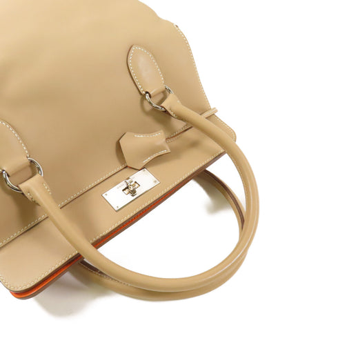 HERMES PHW Toolbox 26 2 Way Shoulder Bag Swift Leather Argile Beige