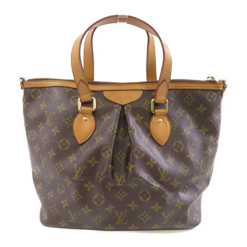 LOUIS VUITTON LV GHW Palermo PM 2 Way Shoulder Bag M40145 Monogram Brown v6
