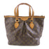 LOUIS VUITTON LV GHW Palermo PM 2 Way Shoulder Bag M40145 Monogram Brown v6