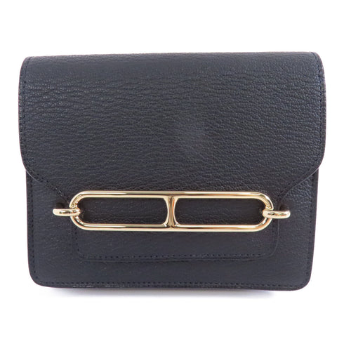 HERMES GHW Roulis Slim Wallet Chevre Leather Noir Black