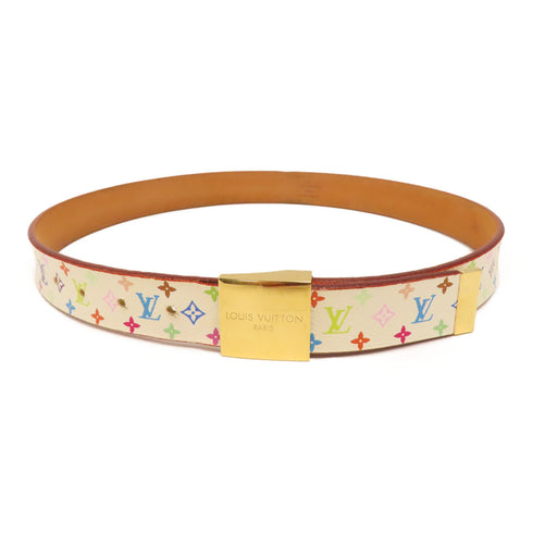 LOUIS VUITTON LV GHW Belt 80 Belt M9270U Monogram Multicolore White