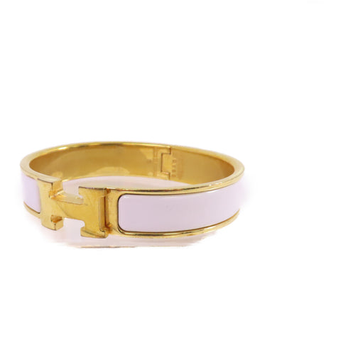 HERMES GHW Clic-H Bracelet Bangle Metal Enamel