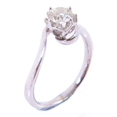 FINE JEWELRY 0.635ct Diamond Ring US#8 18K White Gold