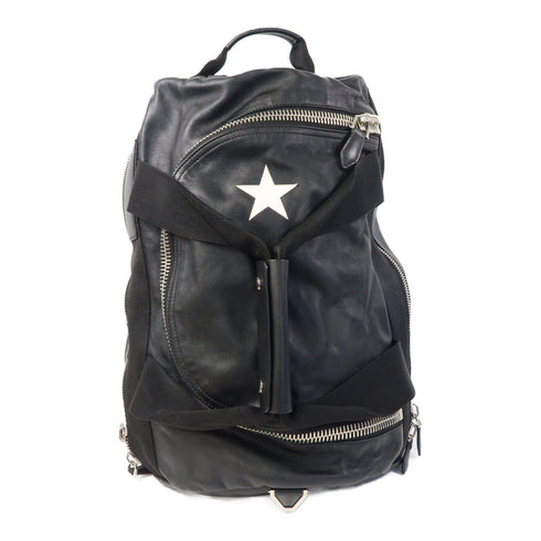 GIVENCHY SHW 2 Way Star Backpack Rucksack Lambskin Leather Black