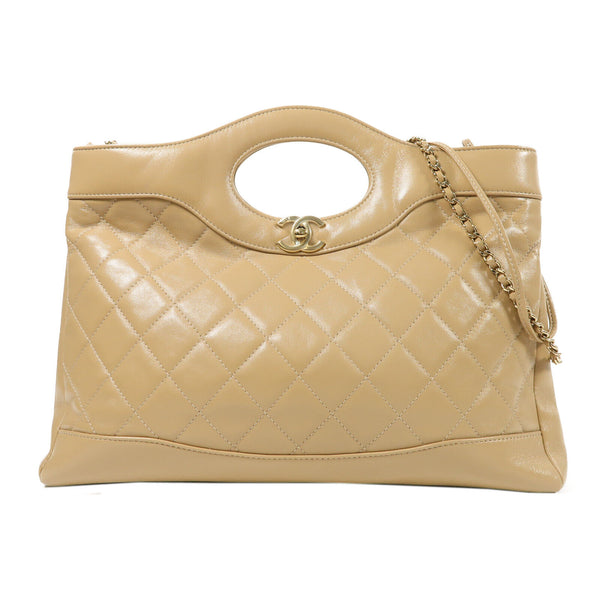 CHANEL Quilted CC GHW C31 Shopping Bag 2 Way Bag AS4854B Lambskin Light Brown