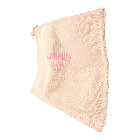 HERMES PHW Bain Pouch Canvas Pink