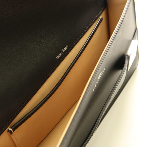 Delvaux SHW Hand Bag Clutch Leather/Suede Black