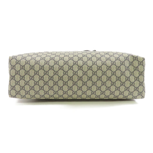 GUCCI GG SHW Tote Shoulder Bag 211120 Coated Canvas Blue Beige